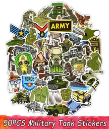 50 PCS Military Tank Sticker Toys for Boys Cool Cartoon Cartoon Stickers for Laptop Phone Fridge Luggage Moto Carcals Kids Gift1667983