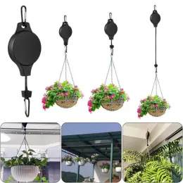 Retractable Plant Pulley Adjustable Hanging Flower Basket Multipurpose Flower Pot Hook Telescopic Lifting Hooks for Garden Pots