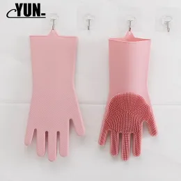 Pet Brush Silikolove Magic Silicone Dish Washing Gloves Kök Tillbehör Diskmedel