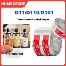 Drucker Niimbot D11 D110 D101 Offizieller transparenter Etikett Aufkleber Thermal -Etikett Druckerpapier Roll wasserdicht und öldelf Selbstkleber
