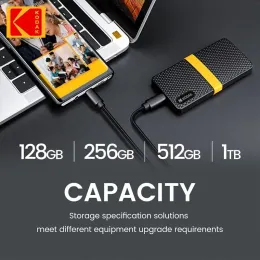 Kodak Portable SSD TYPE-C USB3.1モバイル外部ソリッドステートドライブPSSD 256GB 512GB 1TB 2TBデストロスPS5 PS4 Xbox TV