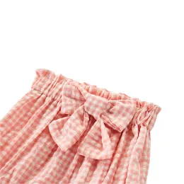 Ma&Baby 3M-4Y Infant Toddler Kid Girls Shorts Bow Plaid Ruffles Baby Bloomers Summer Baby Bottoms Costumes D01