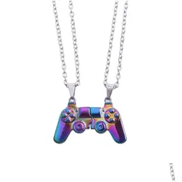 Pendant Necklaces 2X Magnet Game Controller Necklace For Couple Matching Women Friend Friendship Sister Jewelry Drop Delivery Pendants Otcpl