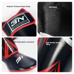 Bnpro One Pain PU 가죽 권투 신성 가드 발목 보호자 MMA Muay Thai Training Leg Warmers Light kick kicking shin guards