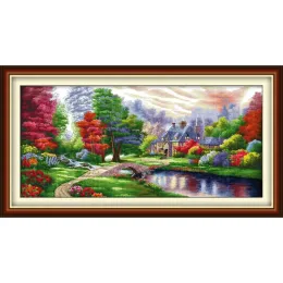 Accessories Joy Sunday the Ambilight Landscape Painting Home Decor Count Print Oncanva Cross Kit Diy11&14ctembroidery Needlework Set