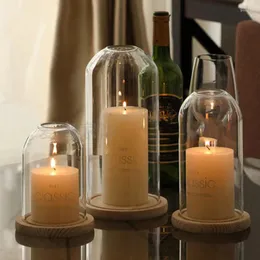 Świecane uchwyty przezroczyste urodzinowe świecznik szkła elegancka design pstrycz cylinder orthdox pe de ewa dekoracja domu