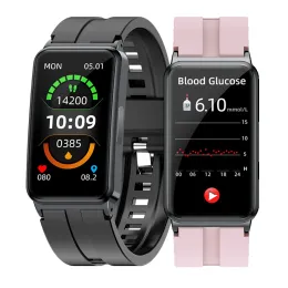 Hausschuhe neue Blutzuckerzucker Smart Band Uhr EKG HRV Körpertemperatur Herzfrequenz Überwachung IP67 wasserdichtes Fiess Smart Armband