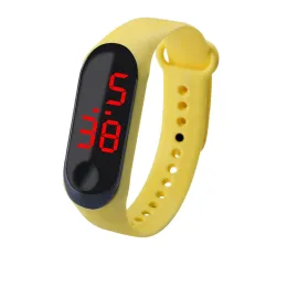 SPORTIONIOTIRA PULHERIA ATIVO ESPORTE ELETRAL SPORT UNISSISEX Silicone à prova d'água LED Digital Touch Screen Sport Watch Bracelet