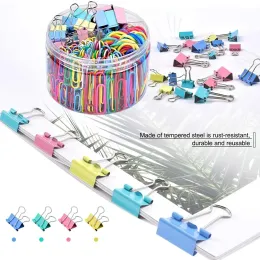 240st PapperClip Binder Color Office Clip Set Multi Size Office School Supplies Rubber Band Document Sorting