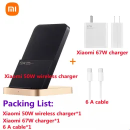 Chargers Original Xiaomi 50W Carregador sem fio Fast Belt de resfriamento de ar vertical 67W carregador 6a C Xiaomi 11/12 Pro iPhone Samsung