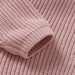 2024 0-3y幼児の女の子の女の子のイースターセーター冬の春のバニー刺繍パターン長袖丸いネックニットウェアプルオーバートップ