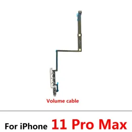 Nytt för iPhone 11 11Pro 12 Pro 12Pro Max Mini Power Volymknappar Key Switch Flexkabel med metallmaterialutbytesdelar