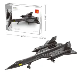 183PCS Wojskowy II wojna światowa SR 71 Blackbird Reconnaissance Aircraft Model Bloków składowych Zgromadzone cegły