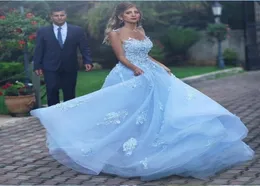 ライトブルーボールガウンQuinceanera Dresses 2020 Sheer Neck Backless Parties Prom Party Gowns Sweet 16 Bathind Dress Vestido de 152418204