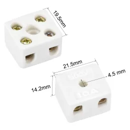 10pcs a 2 vie a 5 fori morsetto di cablaggio ceramico 10a/25a ad alta frequenza in porcellana connettore elettrico elettrico