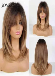 Синтетические парики Jonrenau Women039S WIG Natural Wavy Long Hair Taupe Party Daily Используйте черно -белые 21081350741938528007