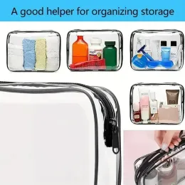 3SIZES Transparent Bag Organizer PVC Zipper Clear Makeup Cosmetic Bag Case toalettartiklar Lagring Bad toalettart Wash Bags Organizer