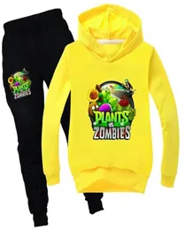 Växter vs zombies småbarn faller kläder pojkar bomullsflickor toppar och byxor sätter butik barn klädträningspak kinderen 20118300967