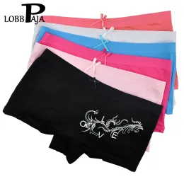 Kjolar lobbpa 6pcs/parti ny bomull underkläder kvinnliga flickor shorts boxare dam trosor sexiga blommor boyshort knickers m l xl lp848