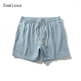 Mäns shorts samlona plus size Men mode fritid gränsade 2024 sexig dragkonstlinne manlig casual strand korta byxor hommes