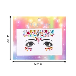 Kinder Make -up Gesichtsaufkleber Kristall Diamanten Edelsteine Bunte Feiertag Glitzer Party Selbstkleber Augen Gesichtskunstaufkleber Tattoos