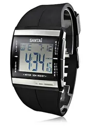 Электронные часы Водонепроницаемые модные спортивные ЖК -дисплей Digital Watch Santai Rubber Strap Quartz Watch Men Shistatch Drop LY191215604022