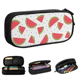 Kosmetische Taschen süße Sommerfrüchte Wassermelonstiftkoffer Mode -Hen -Halter -Tasche große Kapazität Schüler Schulbox