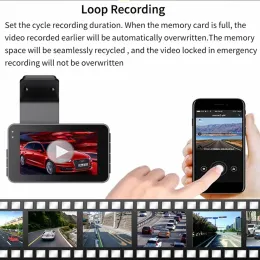 CAR DVR 3.0 "4K WiFi GPS Dual obiektyw z tylnym widokiem na deskę rozdzielczą kamera pojazdu rejestrator wideo 24H Monitor Monitor Registrator