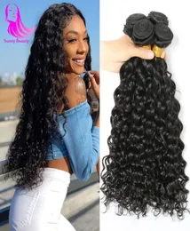 Onda de água brasileira 4 Pacotes Olações de Tssage Bresiliens Humain Human Wet and Wavy Human Weave Wefts Weaving Extension Natural 20 22 2904394