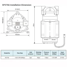 コロンウォーター75 GPDセルフプライミングROウォーターブースターポンプ逆浸透システムの井戸、貯蔵タンクSP2766