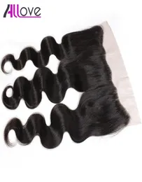 Allove 8A Brozilian Body Wave Lace 1PC Peruvian Bird Hair Ear to Ear Closure Malaysian Human Hair Frontal Frontal Indian2318473