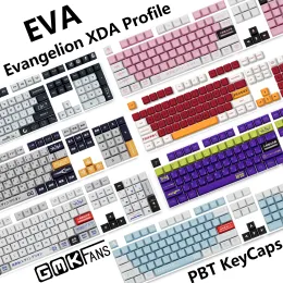 Akcesoria GMKFANS GMK EVA Keycap XDA Profil PBT Anime Japońskie Keycaps Niestandardowe DIY dla mechanicznej klawiatury Evangelion06 135 Zestaw klawiszów
