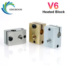 1PC V6 Heated Block Copper Plated Brass Aluminium Heating Blocks For E3D V6 PT100 J-head Hotend Heaterblock 3D Printer Parts