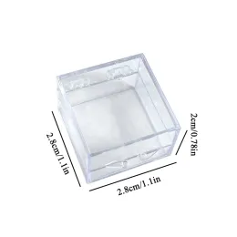 Mini Clear Storage Box Transparent Square Plastic Box Ohrringe Schmuckverpackungen kleine Karten Aufbewahrungsbox Schmuck Organizer Hülle