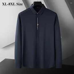 Camisas casuais masculinas Tamanho mais 5xl 6xl 7xl 8xl Mensagens compridas homens solteiros de escritório