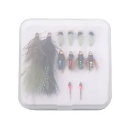 Iceerio 12pcs/box scud bug worm ninfe volanti di boccino lancio gancio di pesca pesca pesca a mosca esca