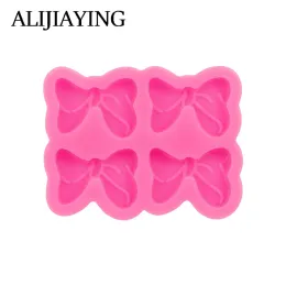 DY1645 BOW RESIN MOLD EPOXY DIY Crafts, Pastral de pastelaria segura Candy Chocolate Busca Candycake Pop Baking Silicone Mold para bolo