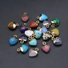 2pcsnatural semi-präsentische Steine ​​in zufälligen Farben herzförmiger Facettenhänger für DIY-Schmuck Herstellung handgefertigter Ohrring-Halskette