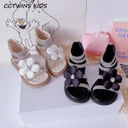 Sneakers Kids Princess Sandals 2022 Summer Girls Fashion Gladiator High Top Rome Buty Dzieci Flower Rhinestone Toddler Flats Soft Sole