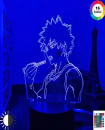 Ночные огни 3D светодиодная лампа Bakugo My Hero Academia for Room Decor День рождения подарок манга гаджет Katsuki Light Anime6932090