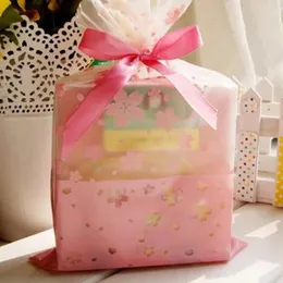 Wrap regalo 100pcs/lotto a fiori di ciliegio rosa cuscine