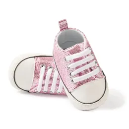 Meckior New Baby Flash Canvas tênis meninos meninos Sapatos de esportes infantis Primeiros caminhantes Criança Criança Anti-deslizamento Sapatos para bebês