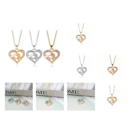 Pendant Necklaces Pendants Jewelry Diamond Peach Heart Mothers Day Gift Family Daughter Sister Crystal Necklace Drop Delivery 2021 Otm5O