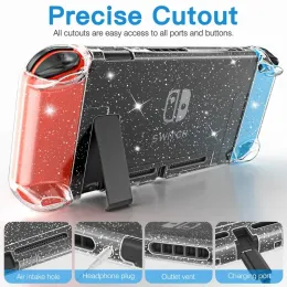 Adatto per Nintendo Switch Cristallo scintillante Case di protezione del materiale per PC con protezione dello schermo e 4 keycaps