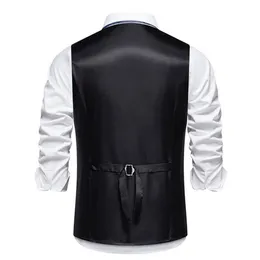 Bröllopsfest Vest Coat ELEGANT MÄNNS V-NECK WAISTCOAT MED Kedjedetalj för bröllopsfest Slim Fit Suit Vest Coat för våren