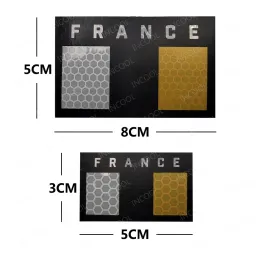 France French IR Infrared Reflective Flag Patches Tactical Military Emblem Embroidery Badges Appliqued Decorative Stickers Strip
