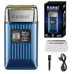 Shavers Kemei Original Original Barber Electric Shaver for Men Hairbeard Electric Razor Balds 헤드 면도기 마감 도구 km1112