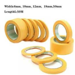 Yellow Car Sticker Self-adhesive Painting Paper Painter Decor Masking Tape General Purpose Crafts Office Supplies.