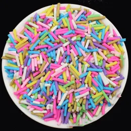 100g/lot karışık uzun silindirik polimer sıcak yumuşak kil sprinkles el sanatları için DIY minik sevimli plastik klei aksesuarları balçık dolgulu