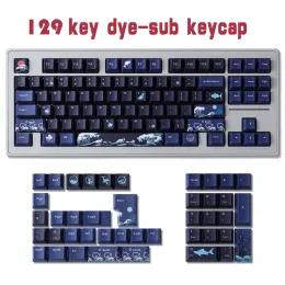 액세서리 Coral Sea KeyCaps 145 키/세트 PBT 염료 하위 베드 키 캡 XDA 프로파일 MX 스위치 기계식 키보드를위한 KeyCap